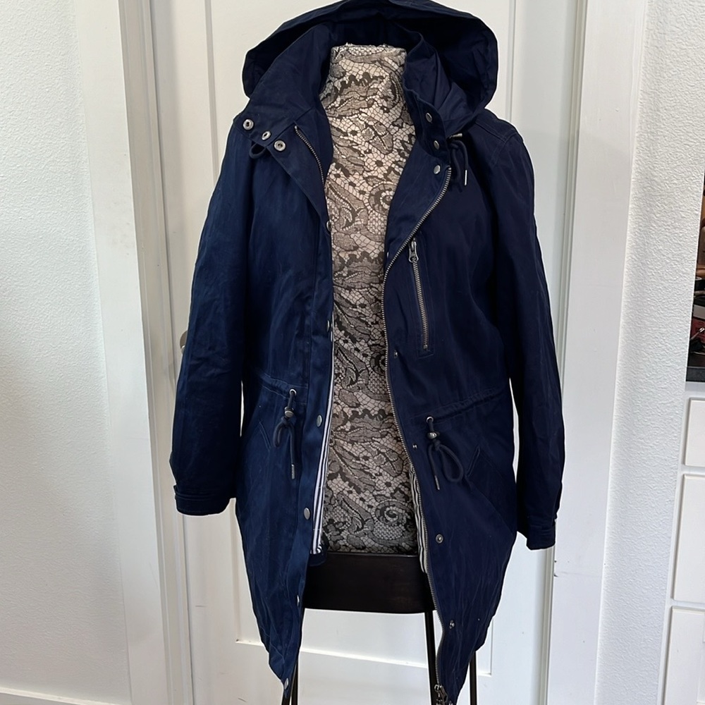 NWOT WoolOver cotton coat with buttoned in lining